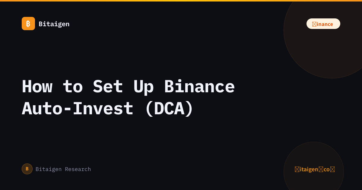 How to Set Up Binance Auto-Invest (DCA)