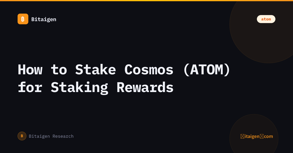 How to Stake Cosmos (ATOM) for Staking Rewards