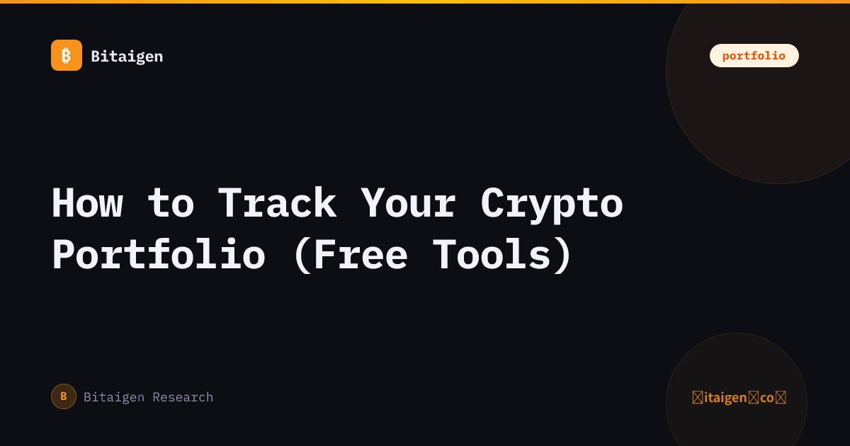 How to Track Your Crypto Portfolio (Free Tools)