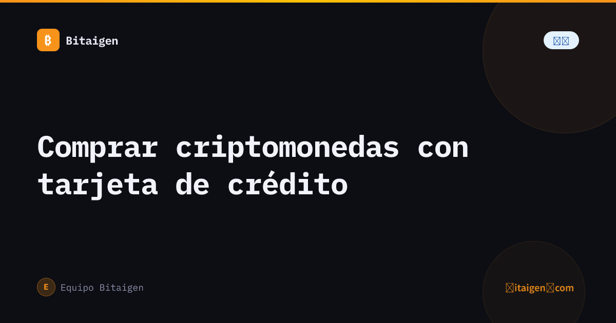 Comprar criptomonedas con tarjeta de crédito