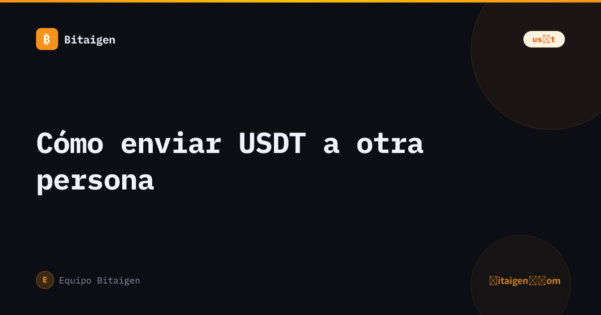 Cómo enviar USDT a otra persona