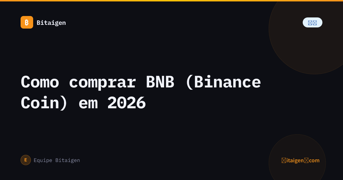 Como comprar BNB (Binance Coin) em 2026